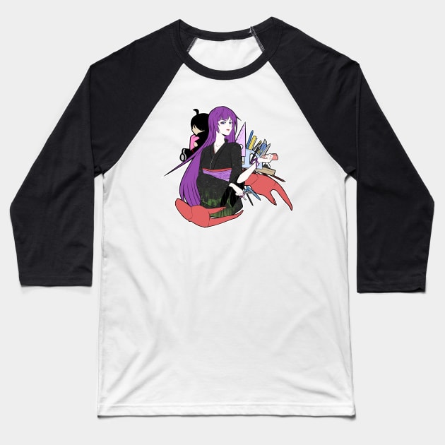 Senjougahara kimono (Bakemonogatari) Baseball T-Shirt by MangaXai